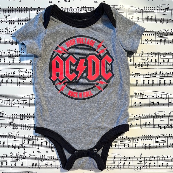 ACDC Other - Infant Baby Onesie, 3-6 Months, Gray, Baby Clothing, Like New